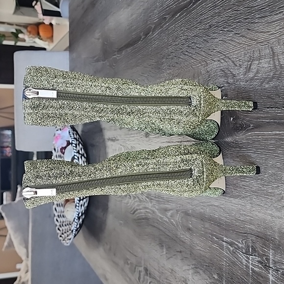 NEW! Marc Fisher Ltd. Breezy Metallic Gold Shimmer Sock Boots Size 6 - Picture 6 of 11